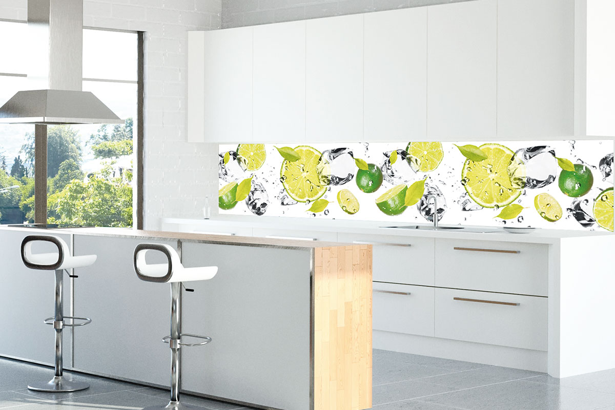 Individuelle Küchenrückwand mit Zitronen-Motiv